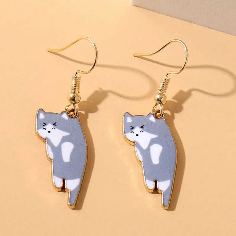1 Pair Cute Kitten Drop Hook Earrings