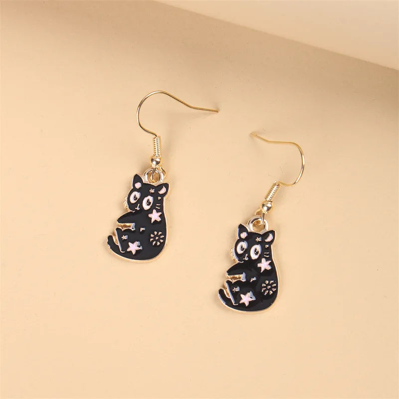1 Pair Cute Kitten Drop Hook Earrings