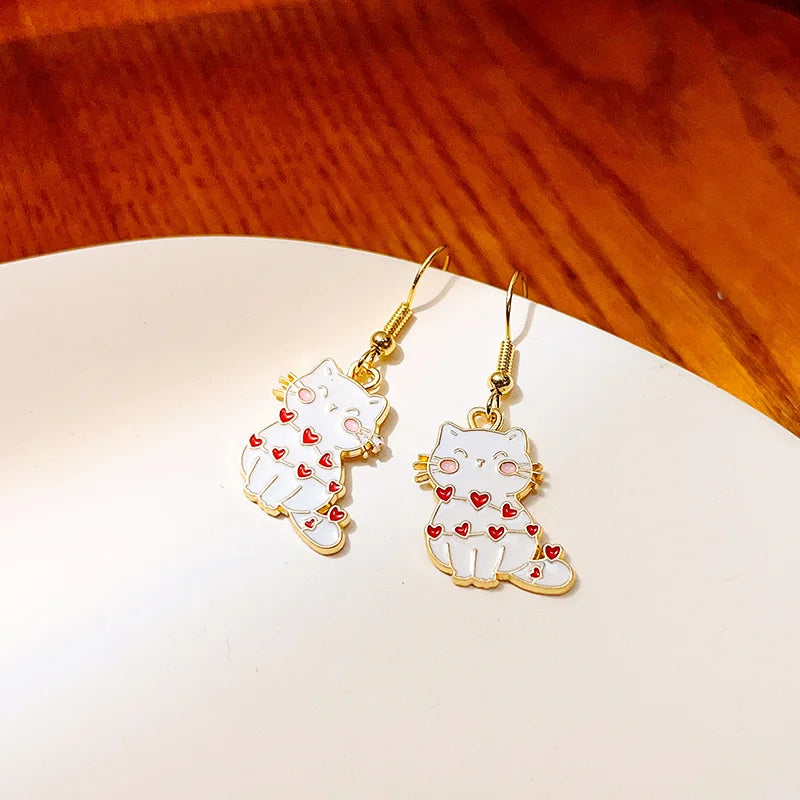 1 Pair Cute Kitten Drop Hook Earrings