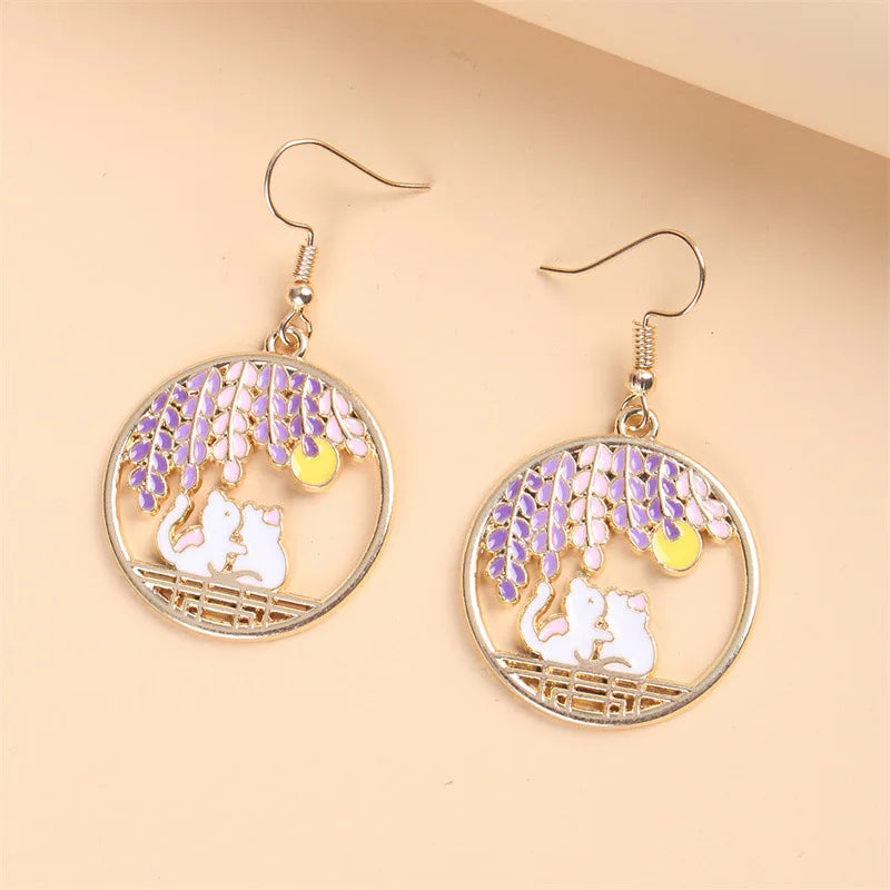 1 Pair Cute Kitten Drop Hook Earrings