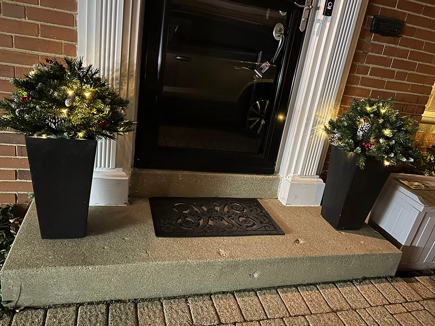 💥LAST DAY SALE 50% OFF🎄Pre-lit Artificial Christmas Tree Urn Filler ▶︎ Weatherproof sparkle for entryways and patios