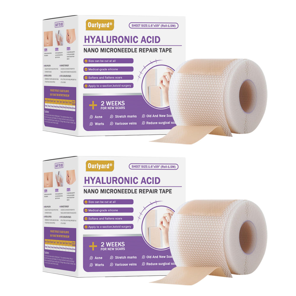 ✅Official Store |Ourlyard® Hyaluronic Acid Nano Microneedle Repair Tape🦘🏥(Treatment of old and new scars, reduction of surgical scars, stretch marks, keloids, acne, burns, warts, dermatomes and varicose veins)