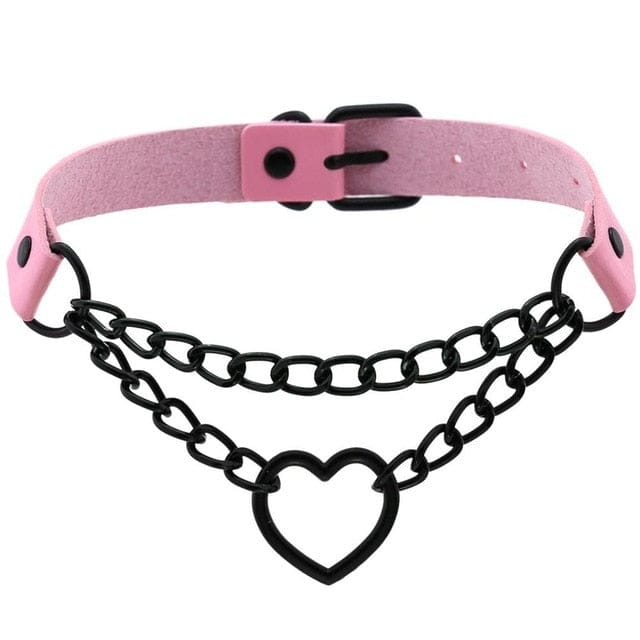 Black Heart Chain Choker