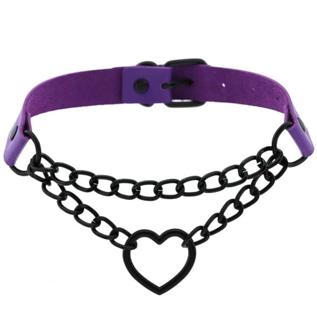 Black Heart Chain Choker