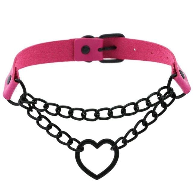 Black Heart Chain Choker