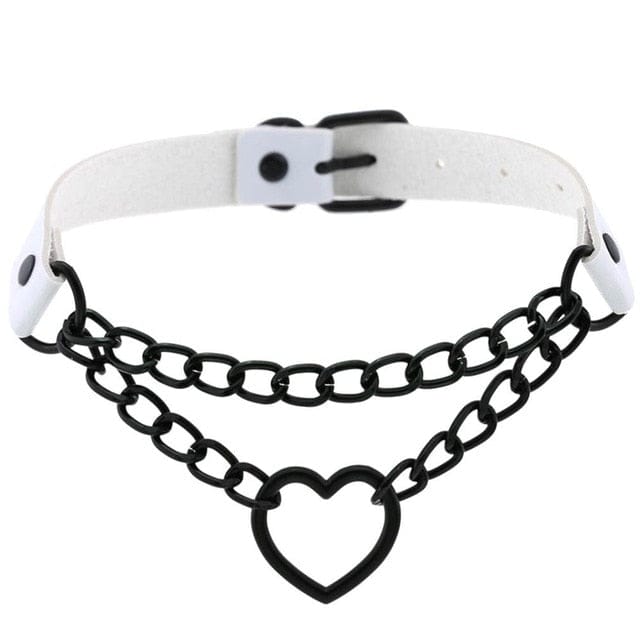 Black Heart Chain Choker