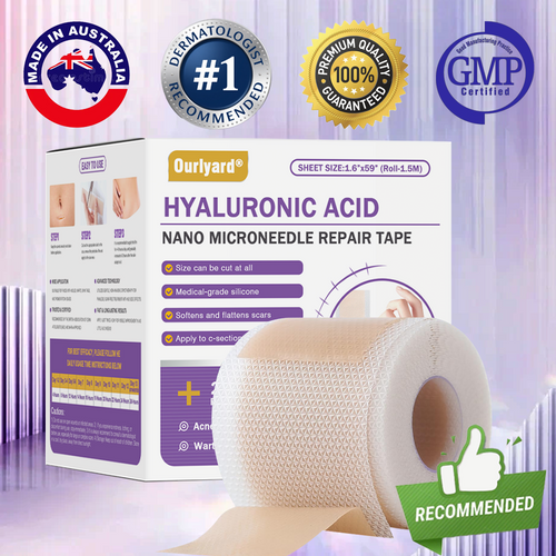 ✅Official Store |Ourlyard® Hyaluronic Acid Nano Microneedle Repair Tape🦘🏥(Treatment of old and new scars, reduction of surgical scars, stretch marks, keloids, acne, burns, warts, dermatomes and varicose veins)
